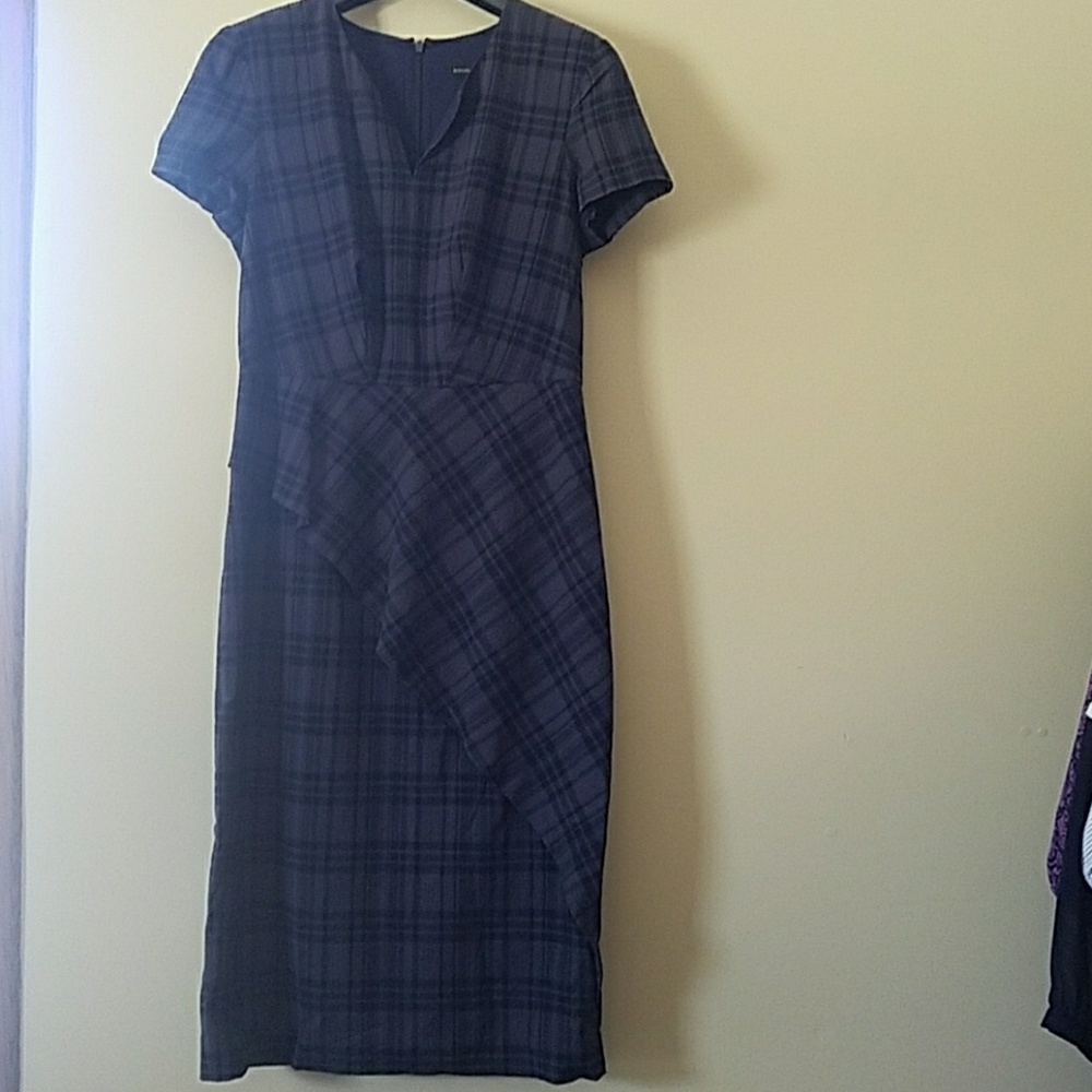 NWT Navy Plaid Dress